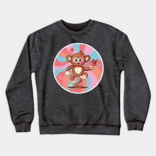 trippy drippy - Cute dark animal monkey Crewneck Sweatshirt